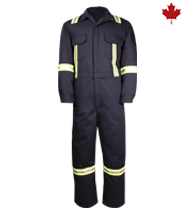 WORK COVERALL UNLINED WITH REFLECTIVE MATERIAL